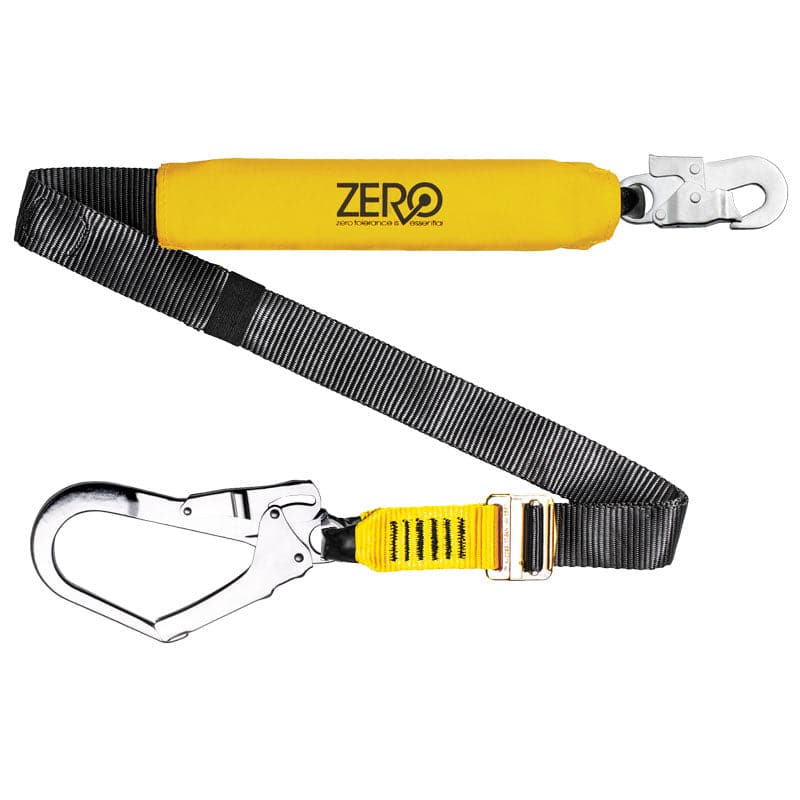 Zero Trademate Single Adjustable Webbing Lanyard w/ Snaphooks & Scaff Hook