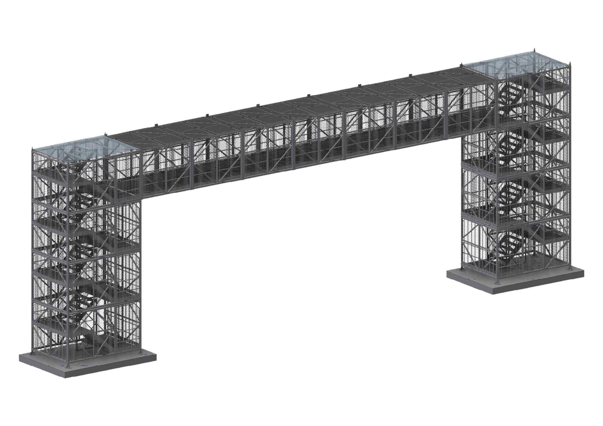 SmartBridge - Flat-Packed Steel Bridging System that Connects to SmartStairs